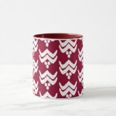 Mug Flore stylisée Ikat - Boue bordeaux et blanche (Centre)