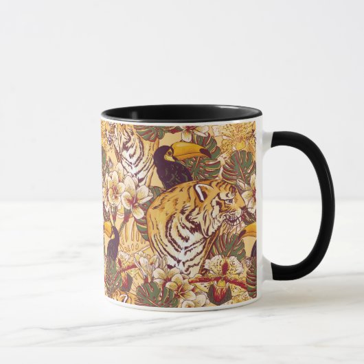 Mug Flore tropicale avec tigre (Droite)