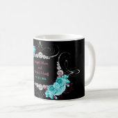 Mug Flore Turquoise et Mauve Elegant Rhinestone (Devant droit)