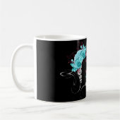 Mug Flore Turquoise et Mauve Elegant Rhinestone (Gauche)