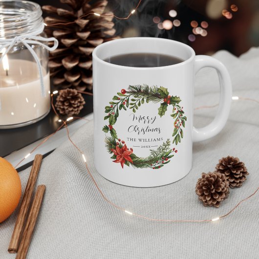 Mug Flore verdure Famille Noël personnalisé