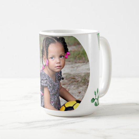 Mug Flore verte personnalisée 1 image (Devant droit)