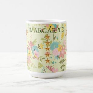 Mug Flore verte rose jaune rose de poisson-étoiles per