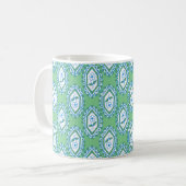 Mug Flore Vintage chic bleu sur vert (Devant gauche)