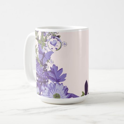 Mug Flore violette (Devant gauche)