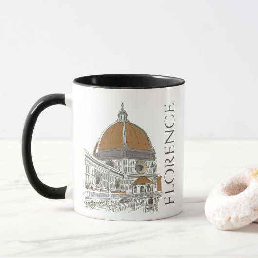 Mug Florence Italie Iconique Duomo Architecture Line A (Avec donut)