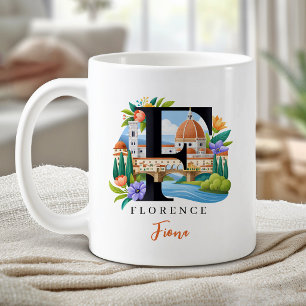 Mug Florence Italie Monogramme Lettre F Cadeau Personn