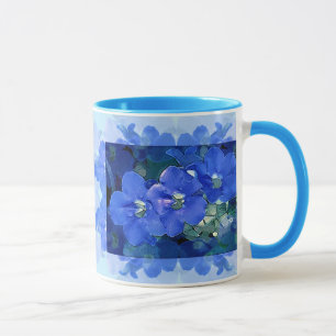 Mug "Flores Azuis" (fleurs bleues)