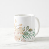 Mug Flores d'aquarelle rustique sur la serveuse de cha (Devant droit)