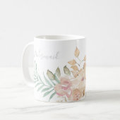 Mug Flores d'aquarelle rustique sur la serveuse de cha (Devant gauche)