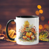 Mug Flores d'automne Citrouilles aquarelles