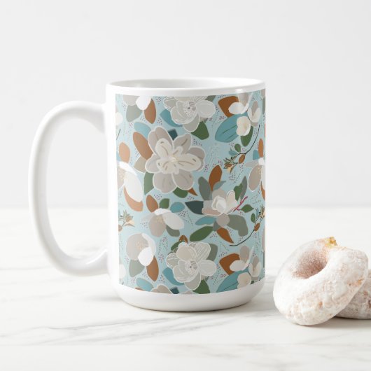 Mug Flores d'hiver gris bleu (Avec donut)