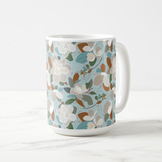 Mug Flores d'hiver gris bleu (Devant droit)