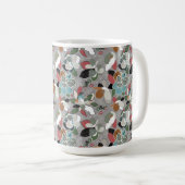 Mug Flores d'hiver gris noir (Devant droit)