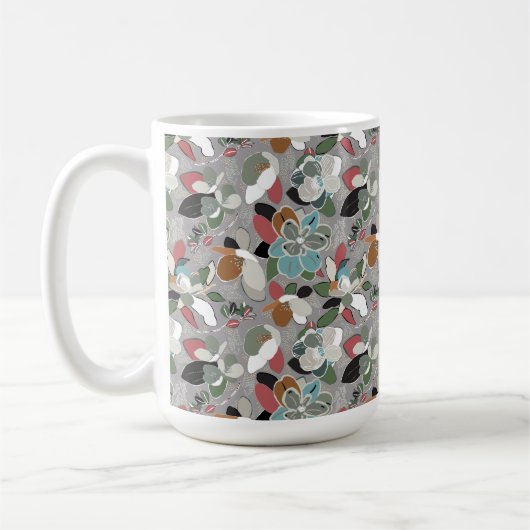 Mug Flores d'hiver gris noir (Gauche)