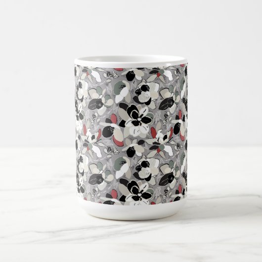 Mug Flores d'hiver gris noir (Centre)