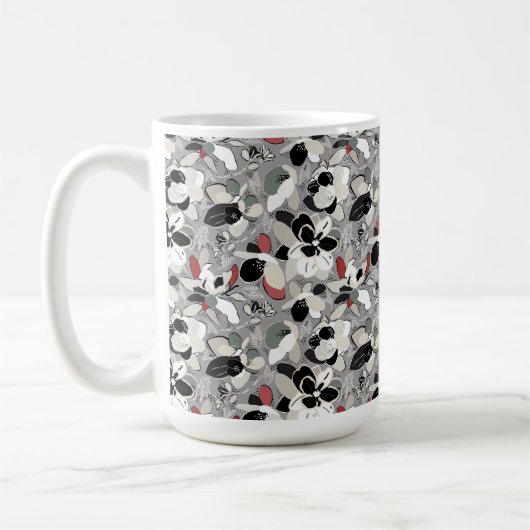 Mug Flores d'hiver gris noir (Gauche)