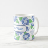 Mug Flores d'hydrangée bleue personnalisée (Devant droit)