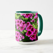 Mug "Flores vives : Geraniums roses chauds sur Bush lu (Devant droit)