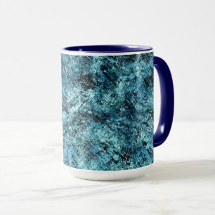 Mug Floresta azul sob nevasca ou vidro trincado