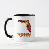Mug Florida State Outline Palm Trees style tatouage (Gauche)