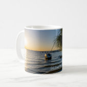 Mug Floride Arbre de palmier à lattes coucher de solei (Devant gauche)