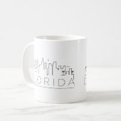 Mug Floride | Ligne Skyline Stylisée Ville (Devant gauche)