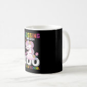 Mug Flossing through 100 Days of School Unicorn (Devant droit)