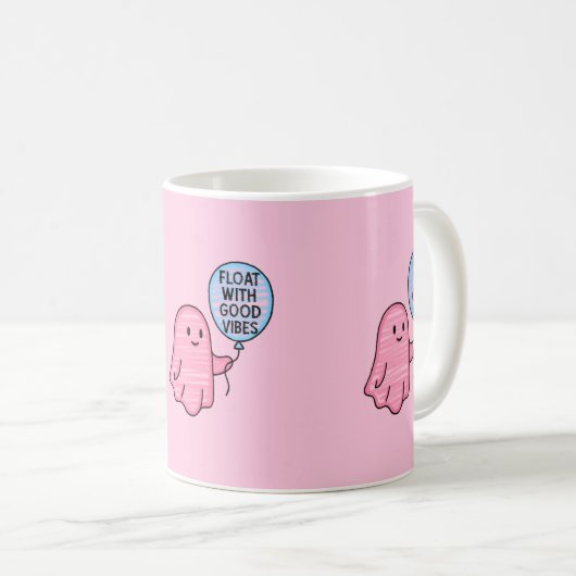 Mug Flotte avec de bonnes vibes joli design boo mignon (Devant droit)