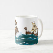 Mug Flotte d'invasion de Vikings de dessin animé (Devant droit)