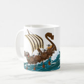 Mug Flotte d'invasion de Vikings de dessin animé (Devant gauche)