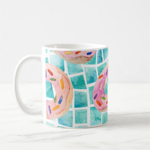 Mug Flottes de la piscine d'été aquarelle mosaïque