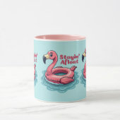 Mug Flotteur Flamant Rétro Été Drôle (Centre)