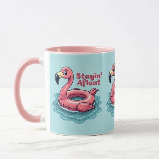 Mug Flotteur Flamant Rétro Été Drôle (Gauche)