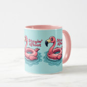 Mug Flotteur Flamant Rétro Été Drôle (Devant droit)