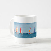 Mug Flottille de voiliers sur une mer de palourdes (Devant gauche)