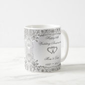Mug Flourish Silver 25e anniversaire Mariage (Devant droit)