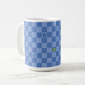 Mug Flower Checkered Pattern No. 01 - Light Blue (Devant gauche)