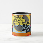 Mug Flower extra-bleu rayé rouge (Centre)