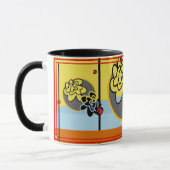 Mug Flower extra-bleu rayé rouge (Gauche)