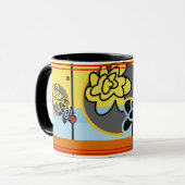 Mug Flower extra-bleu rayé rouge (Devant gauche)