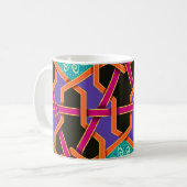 Mug Flower green orange et violet ethnie géométrique n (Devant gauche)