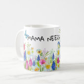 Mug Flower Lover Café Drinker, maman a besoin de café (Devant gauche)
