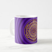 Mug Flower Of Life 1 - Timbre Or | tache violette (Devant gauche)