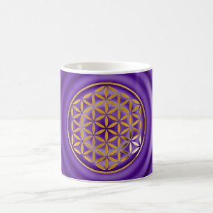 Mug Flower Of Life 1 - Timbre Or   tache violette