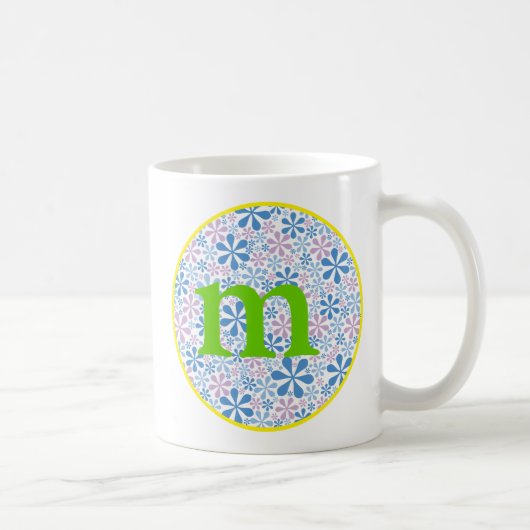 Mug Flower power bleu/vert (Droite)