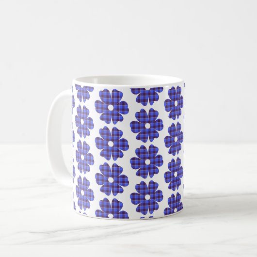 Mug Flower Shape Plaid Blue Cornflower (Devant gauche)