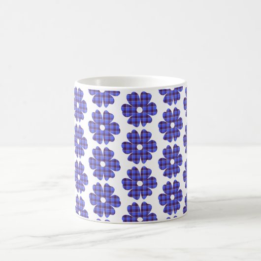 Mug Flower Shape Plaid Blue Cornflower (Centre)