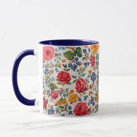 Mug Flowers Everywhere, colorful design, (Gauche)