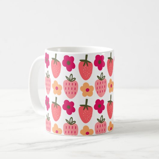 Mug flowers & strawberries  (Devant gauche)